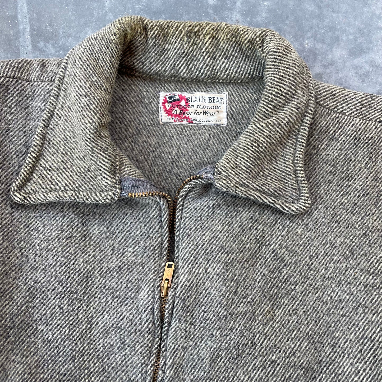 Black Bear Wool Zip Up Shirt