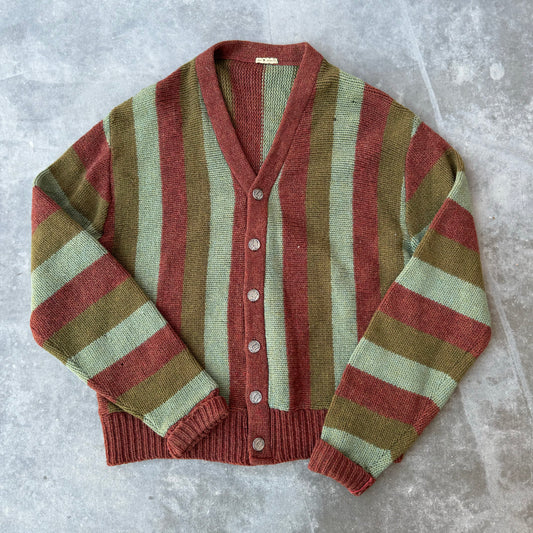 60s striped knit cardigan