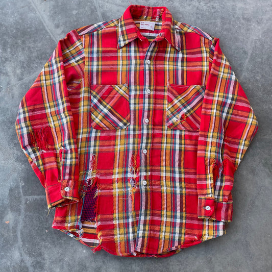 Big Mac Distressed Red Plaid Flannel