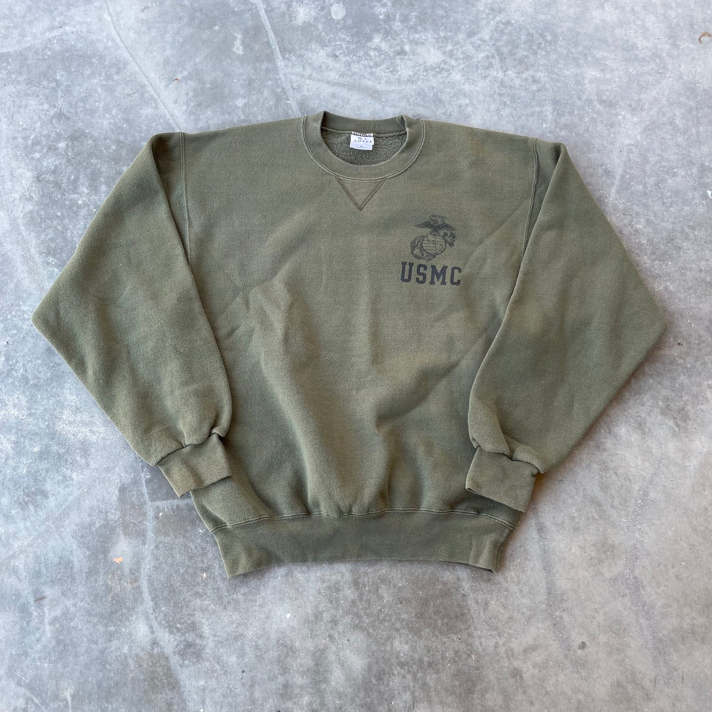 USMC Olive Green Stenciled Sweatshirt