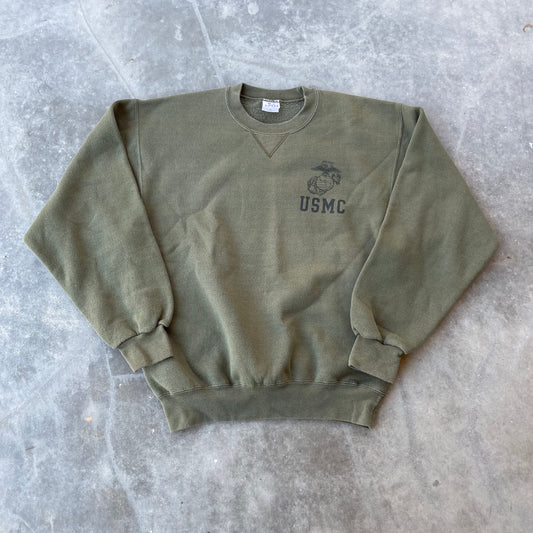 USMC Olive Green Stenciled Sweatshirt