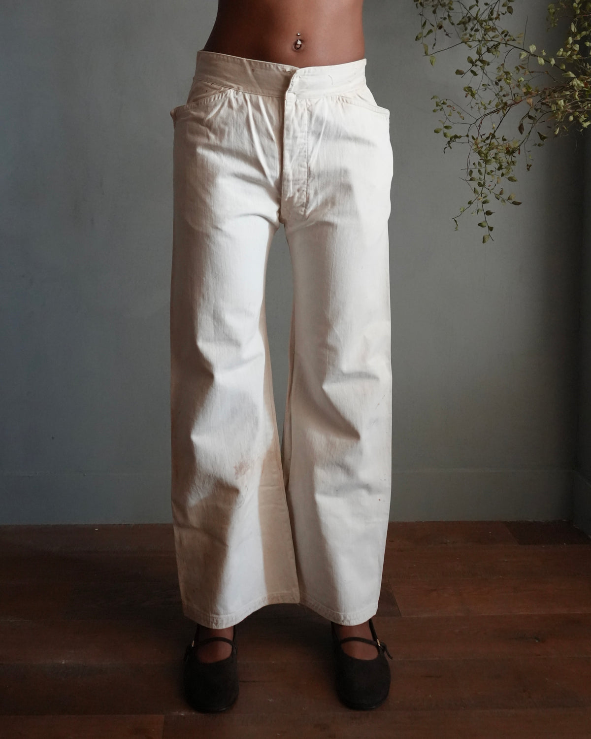 40s Navy Lace-back Flares