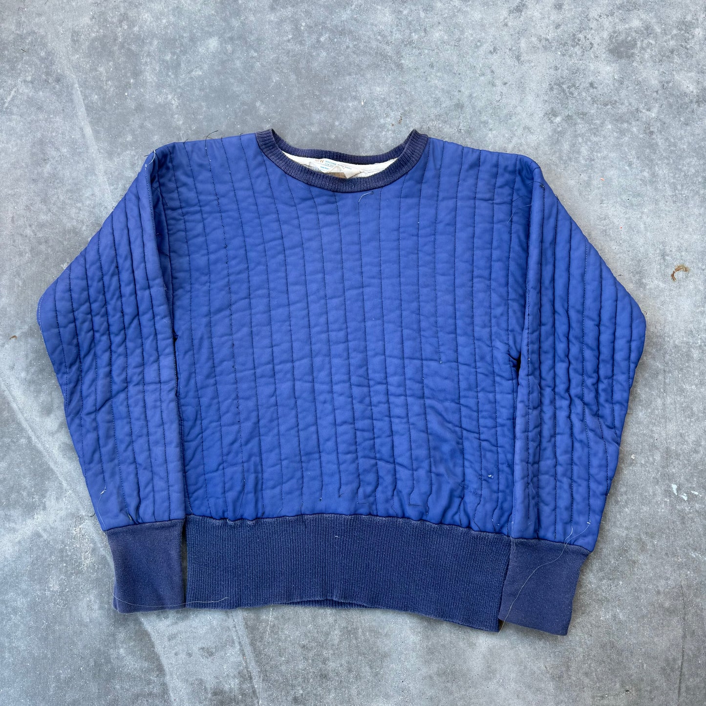 70s quilted crew neck