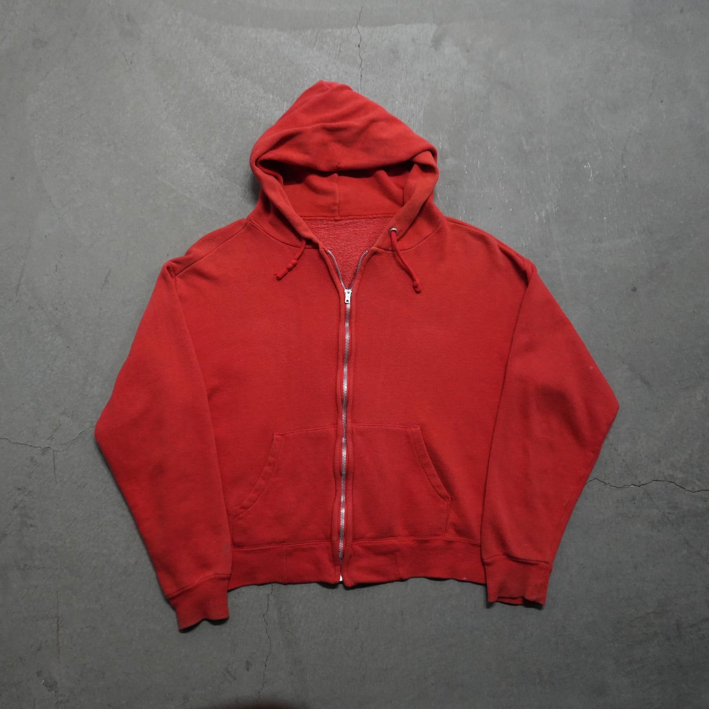 60s faded red zip up hoodie