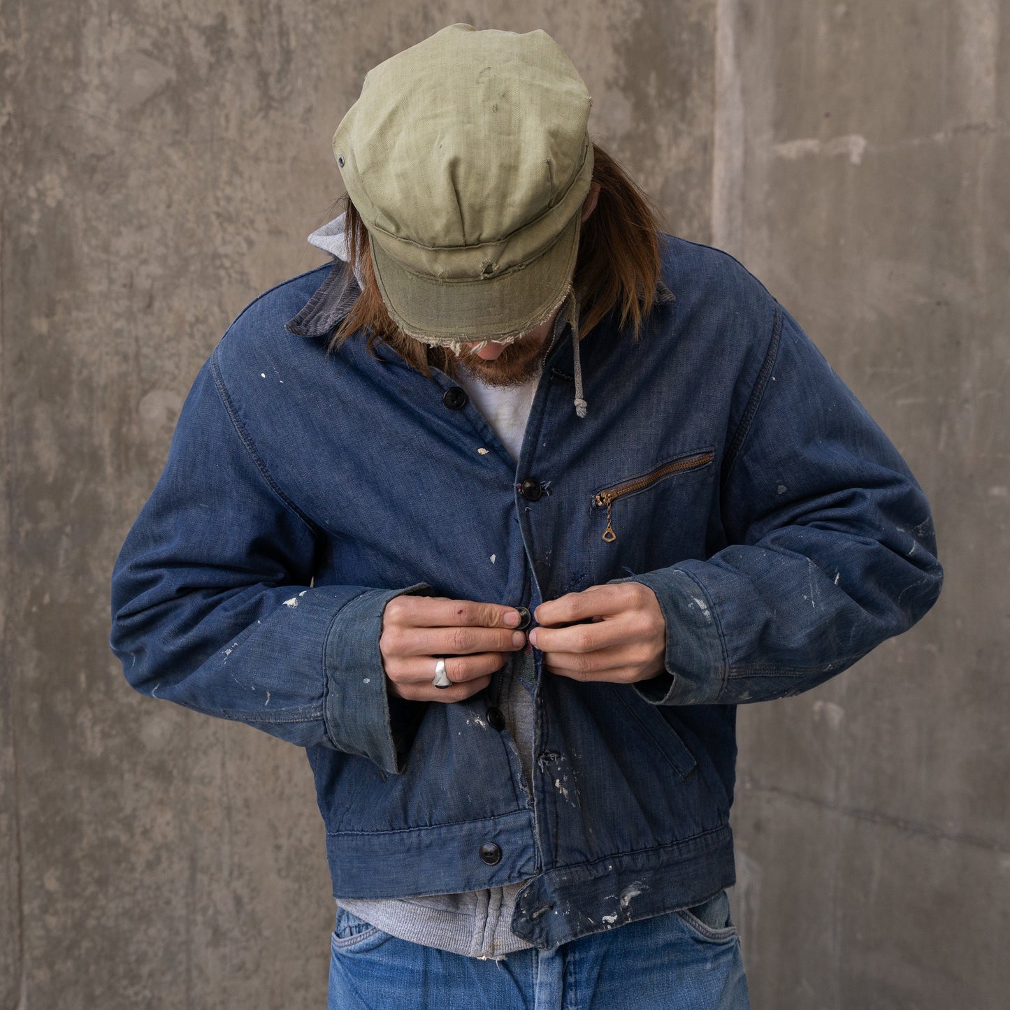 50s power house blanket lined cropped denim jacket