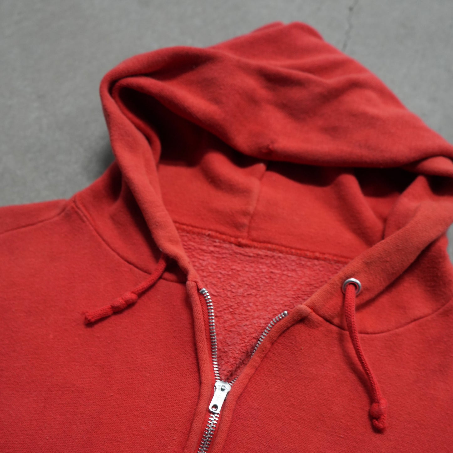 60s faded red zip up hoodie