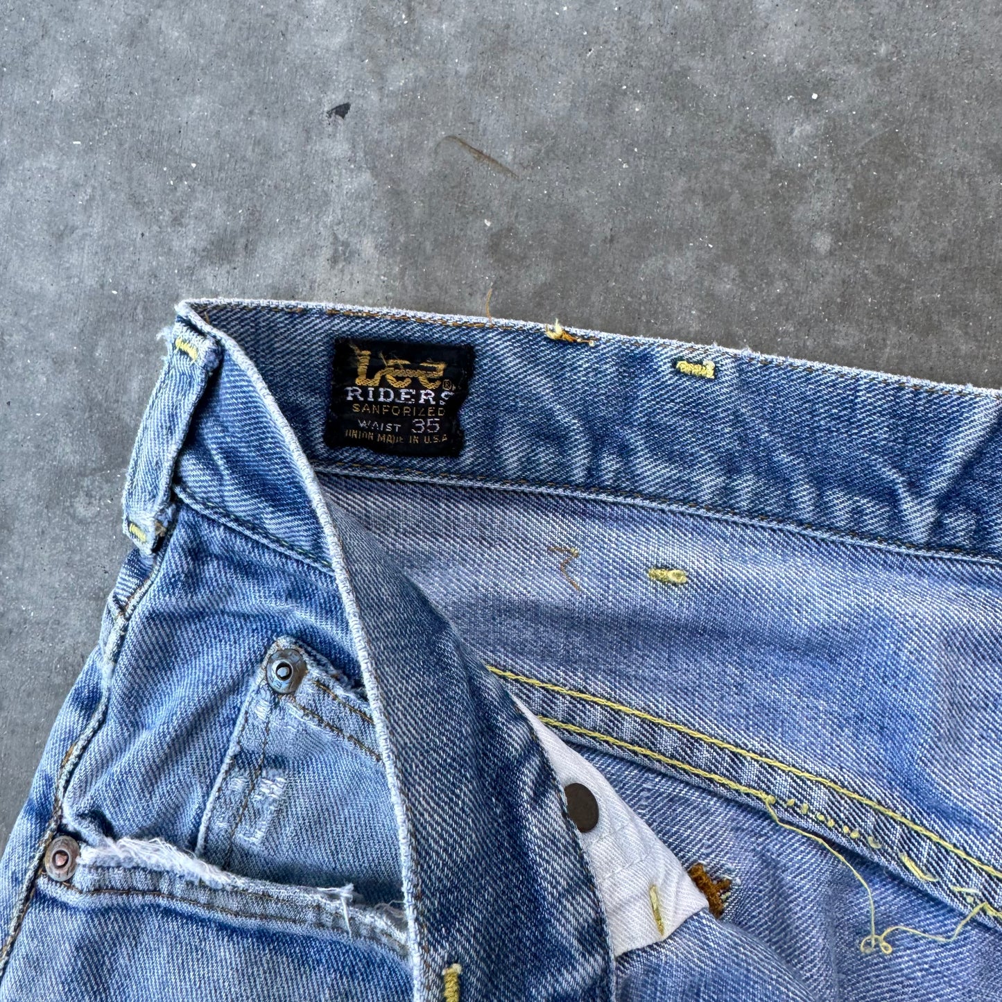 60s lee riders 1/2 selvage jeans