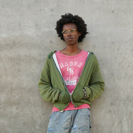 60s healthkit thermal lined zip up hoodie