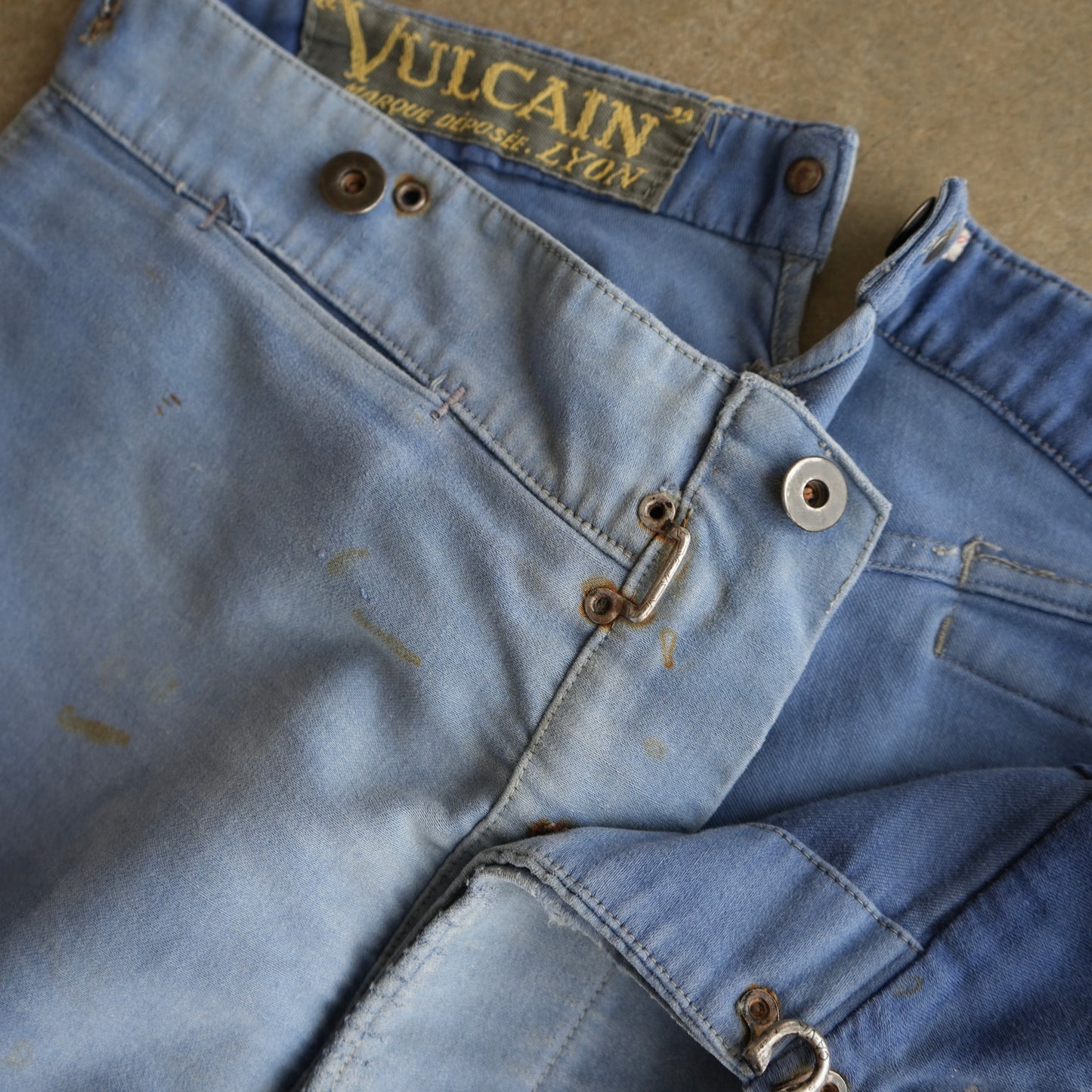 40s french moleskin buckle back pants