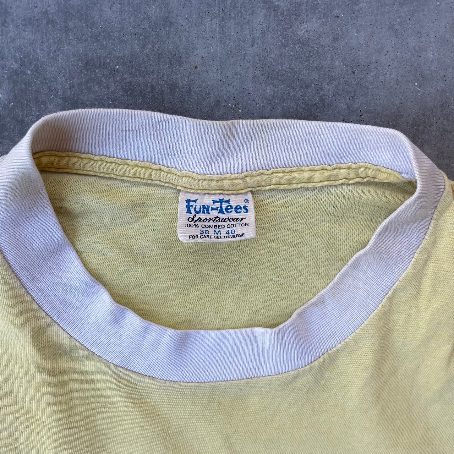 70’s Pale Yellow Distressed Jersey T-shirt