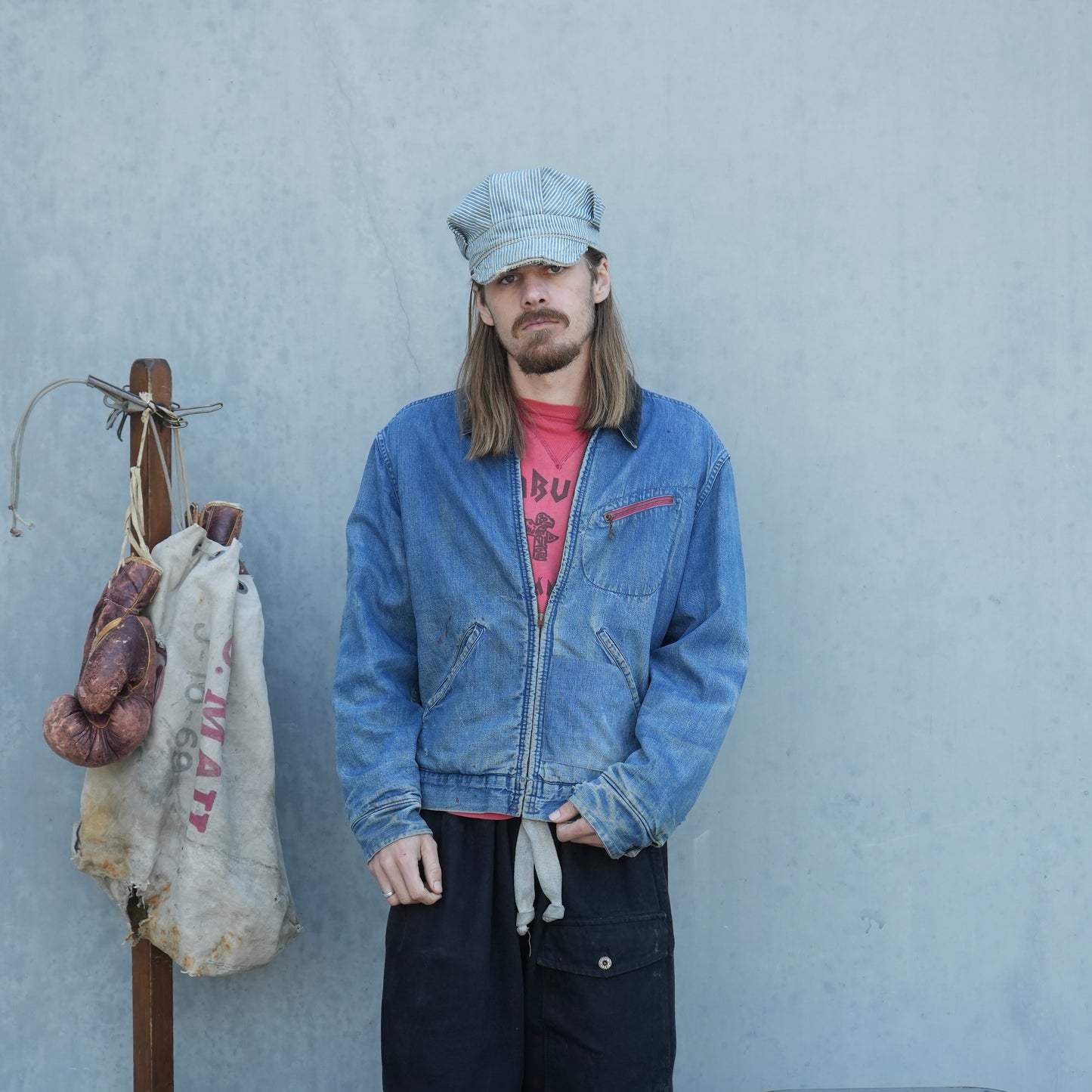 50s denim blanket lined jacket