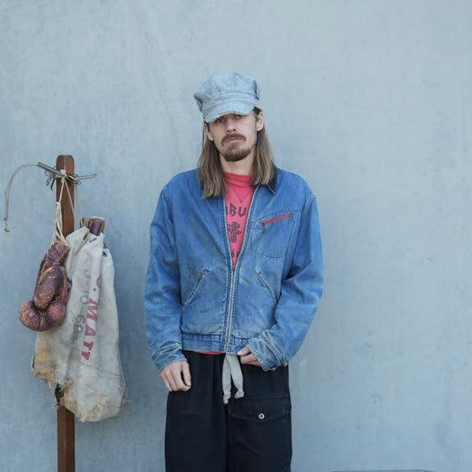 50s denim blanket lined jacket