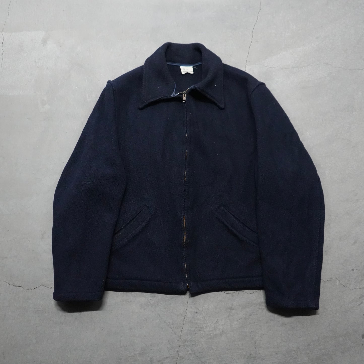 50s navy cropped wool jacket