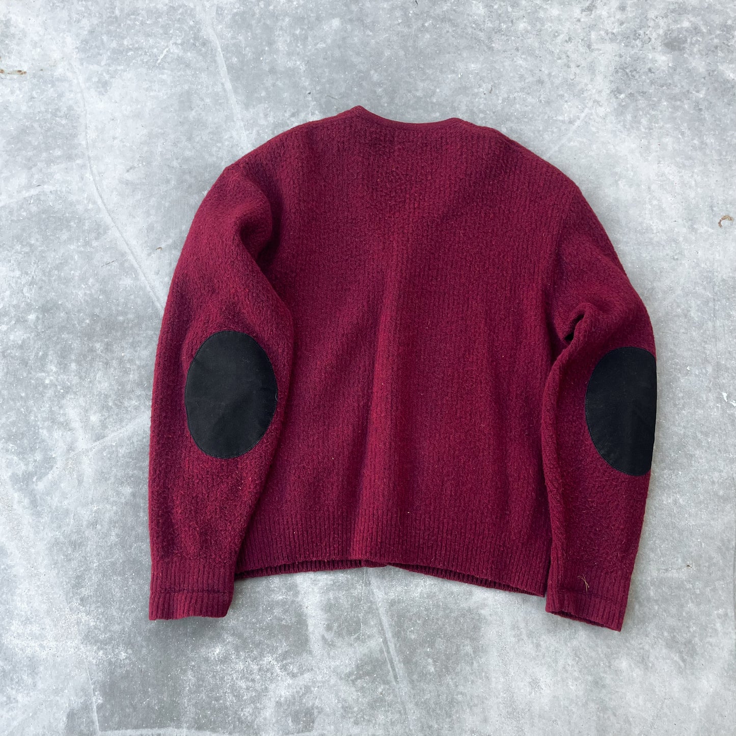 Maroon Mohair Wool Cardigan Sweater