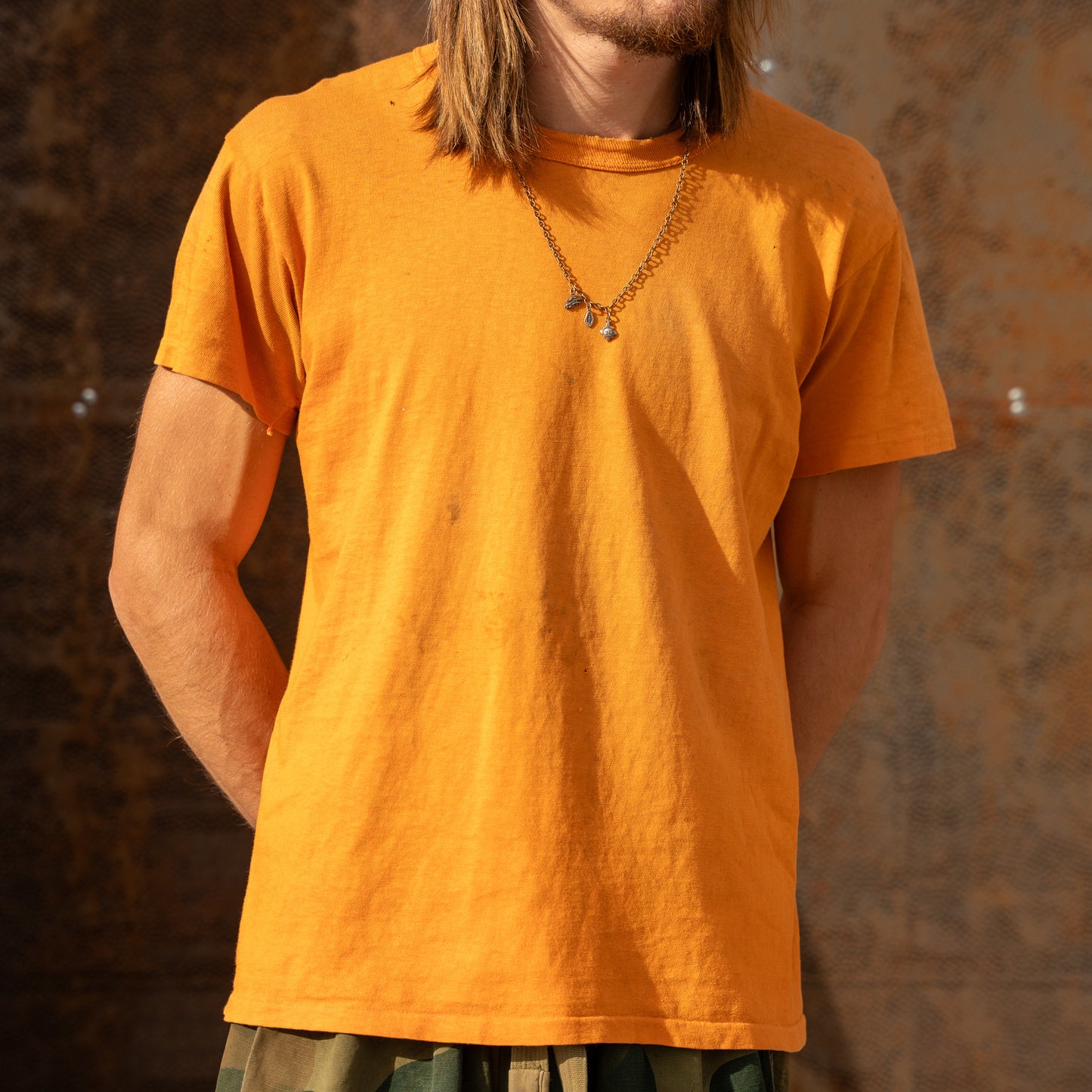 60s faded orange tee