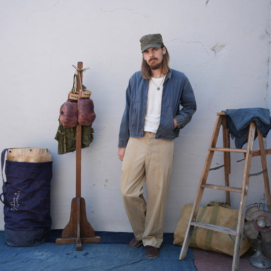 60s faded blue cotton jacket