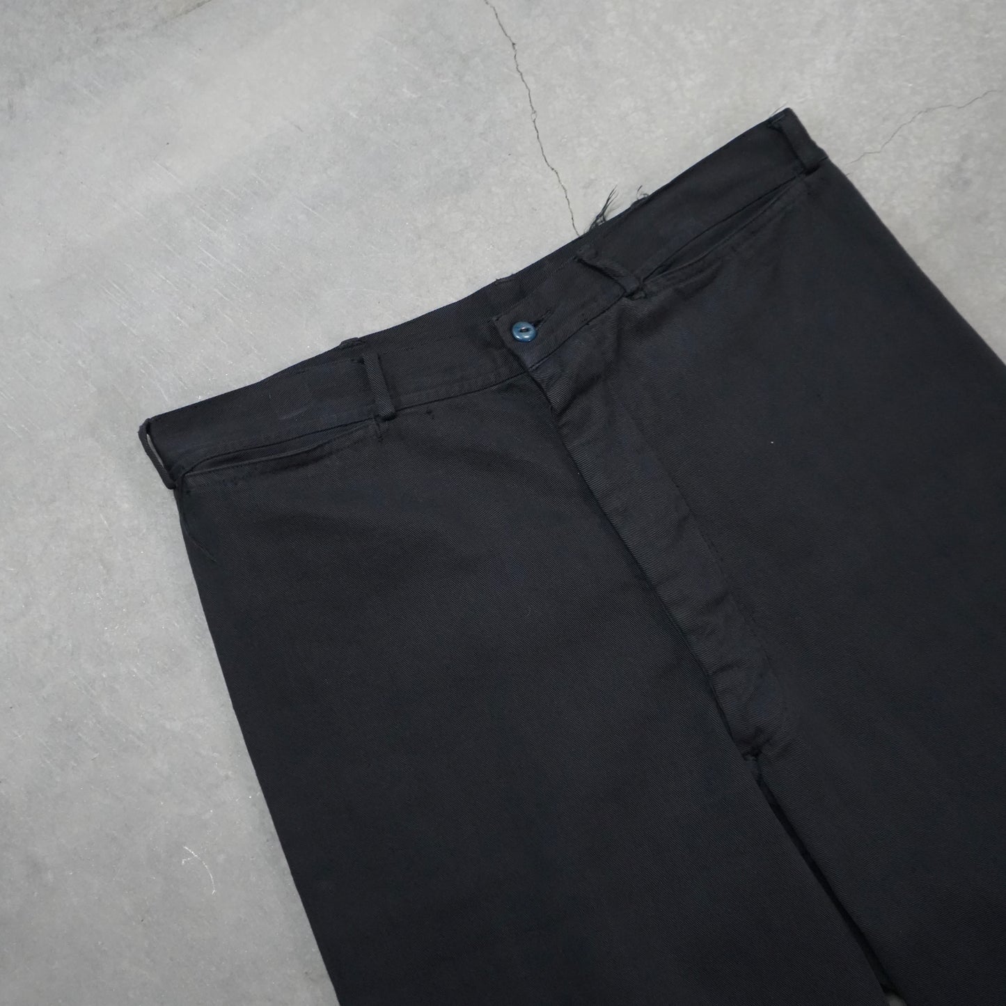 40s black over dyed cotton sailor pants
