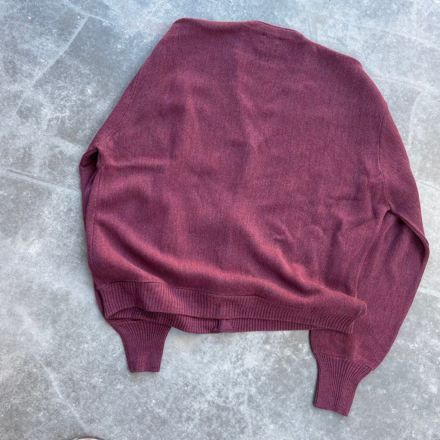 70’s Maroon Acrylic Cardigan