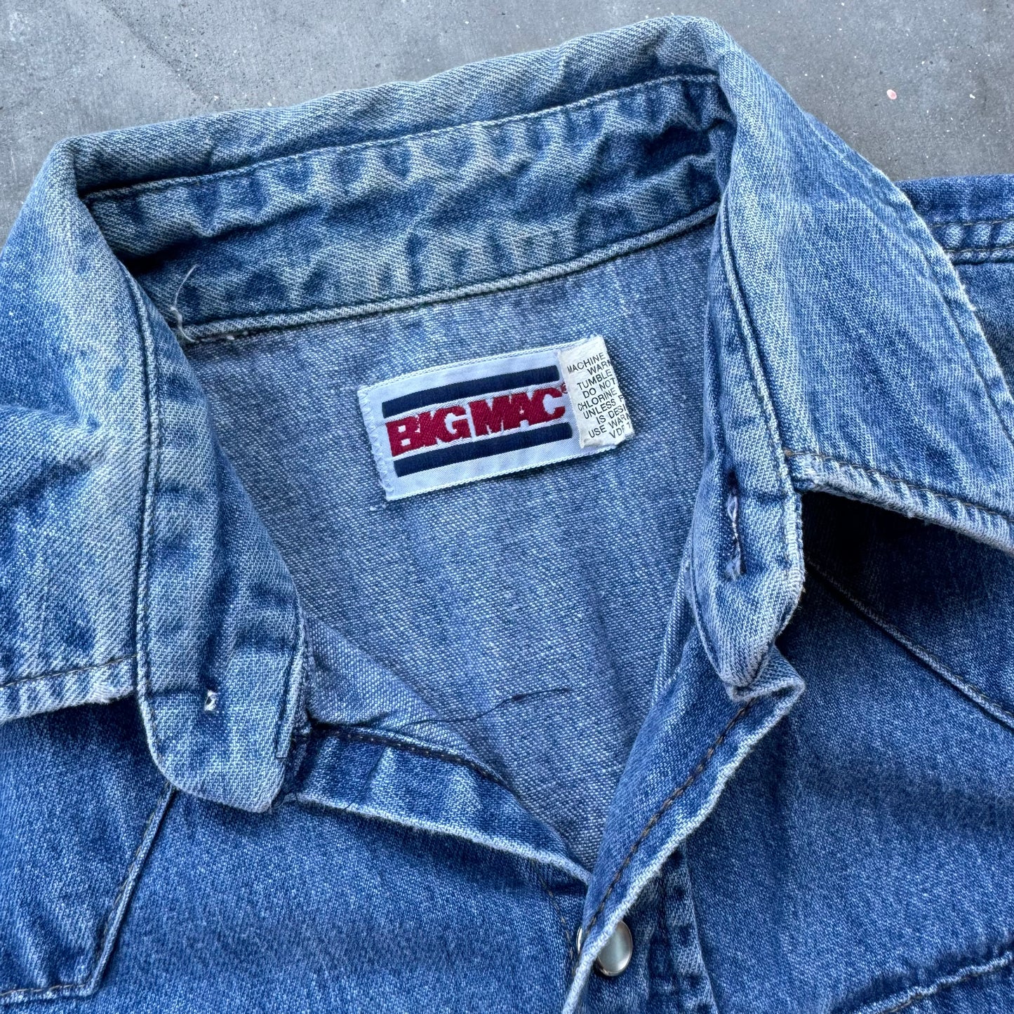 80s big mac denim pearl snap