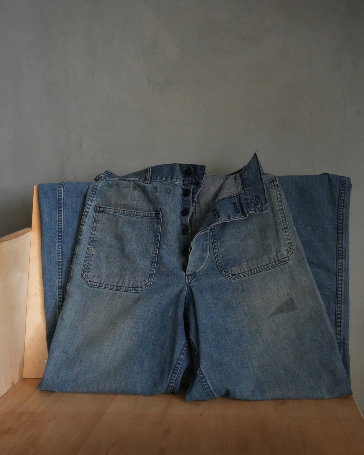 60s Navy Denim Flares