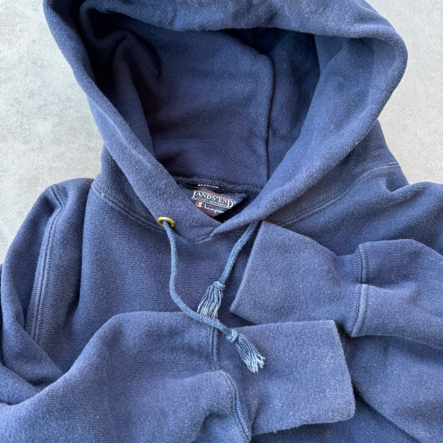 80s champion lands end reverse weave hoodie