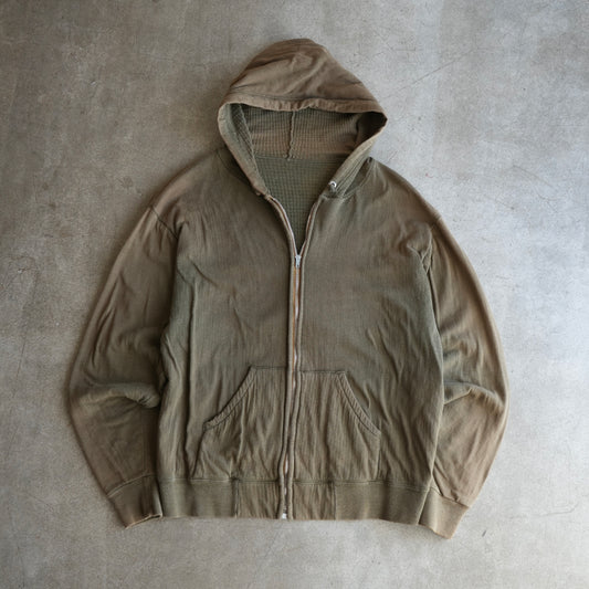 60s thermal lined zip up hoodie