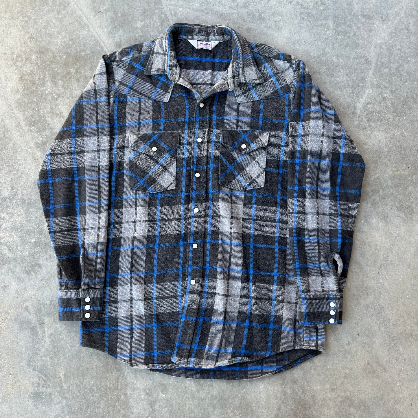 80s cotton snap flannel