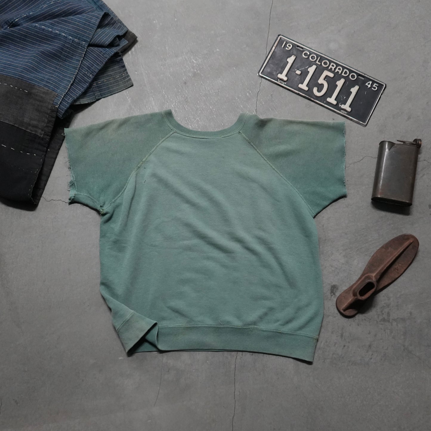 60s faded green sweat