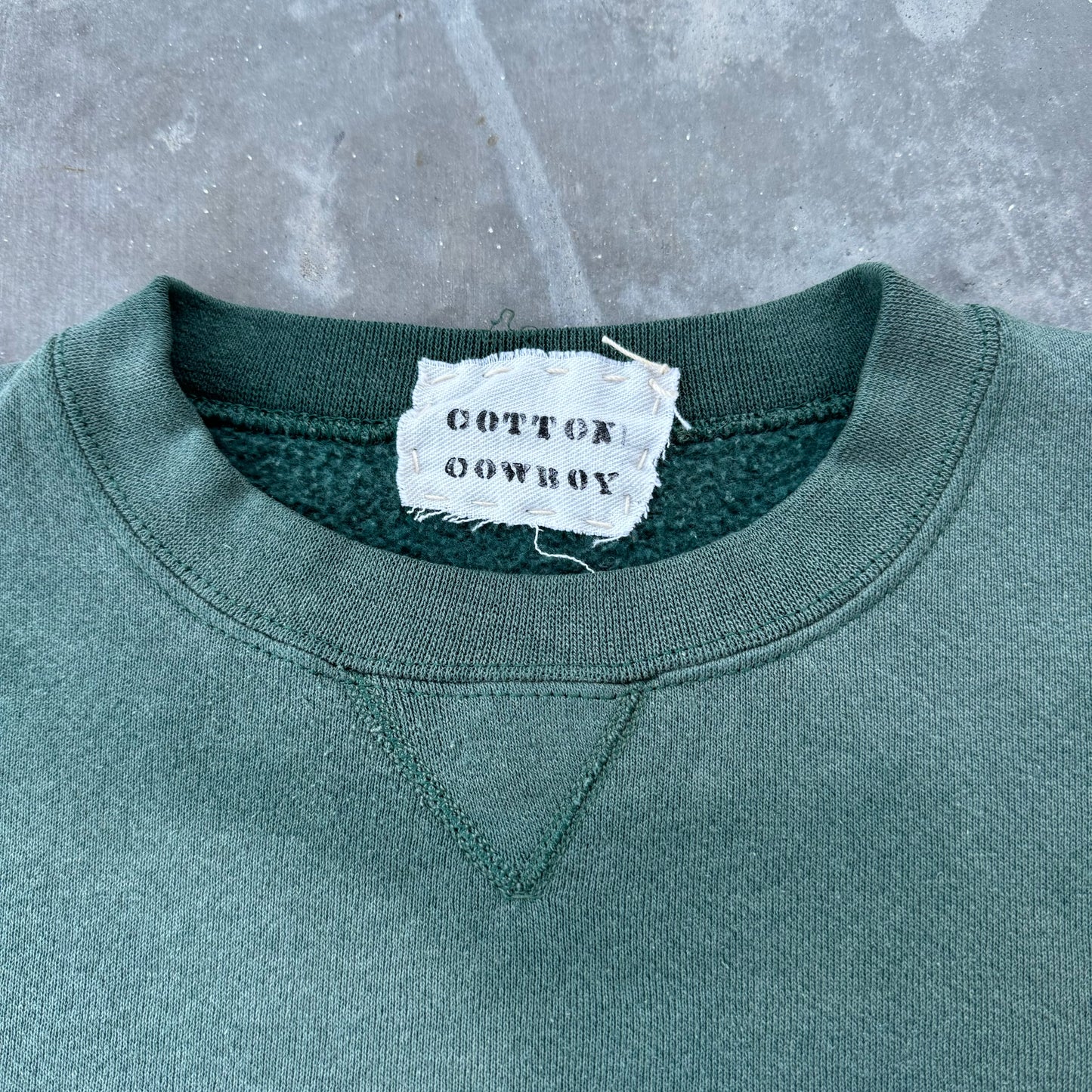 sun faded cotton cowboy crewneck