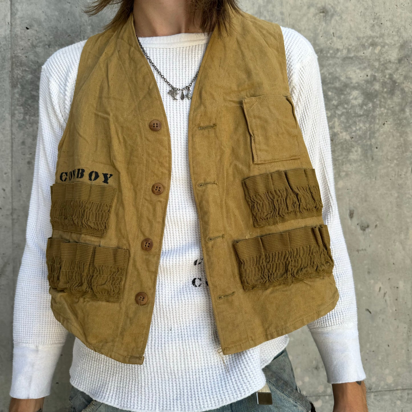 50s stenciled hunting vest