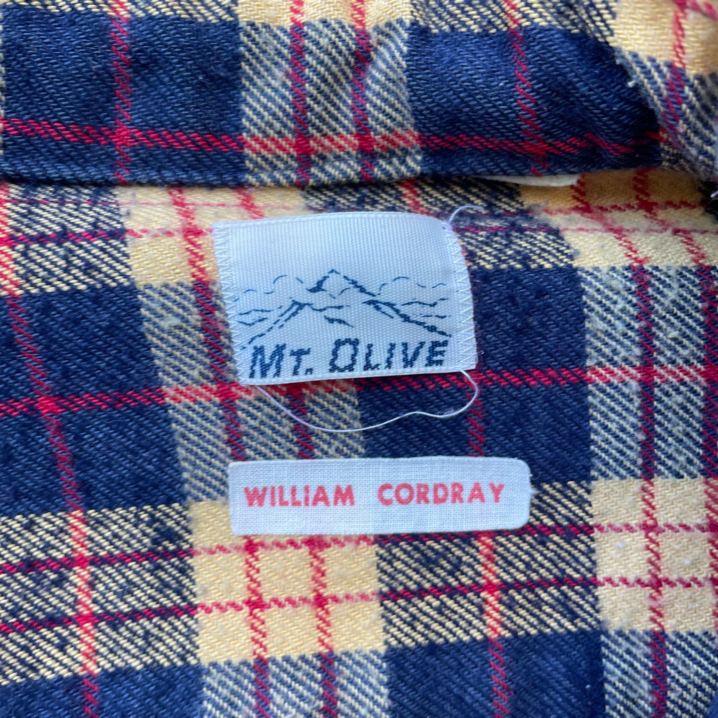 60’s Yellow Plaid Cotton Flannel