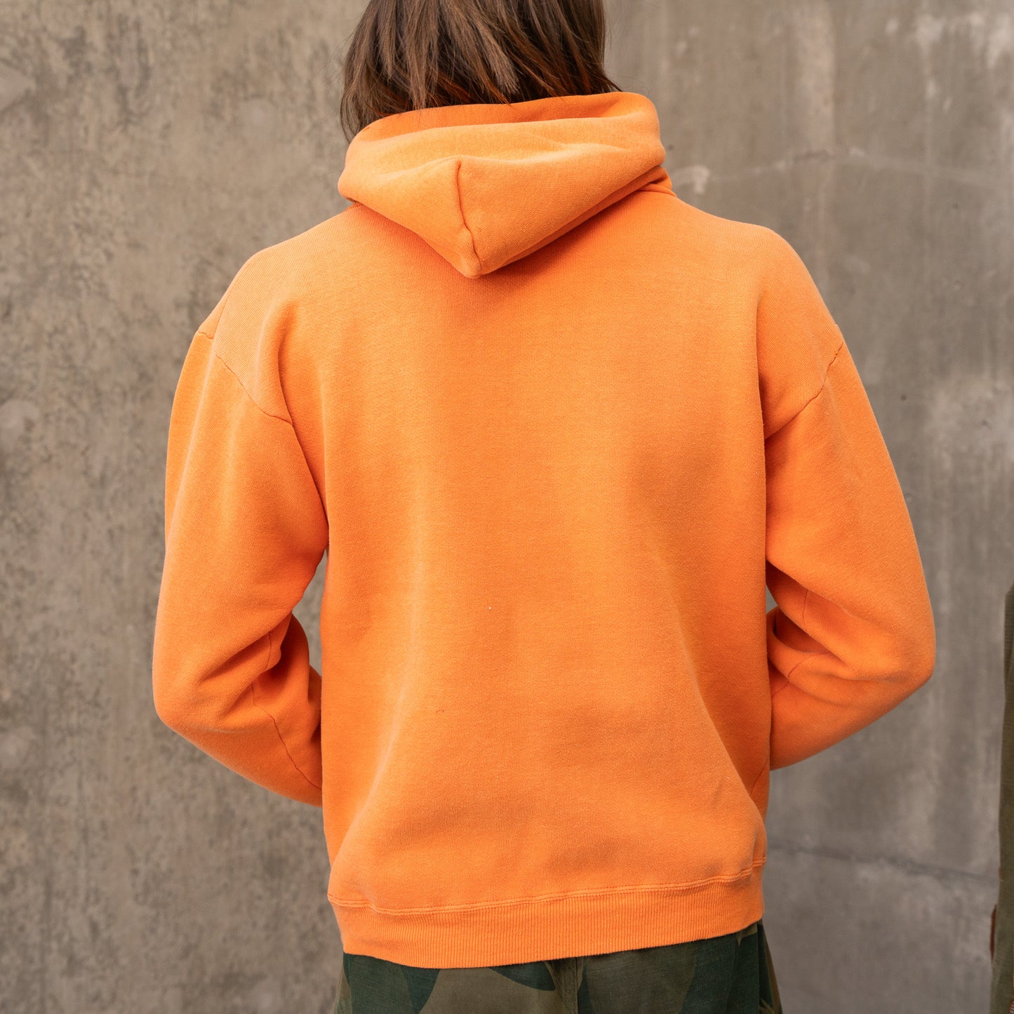 70s faded orange russell hoodie