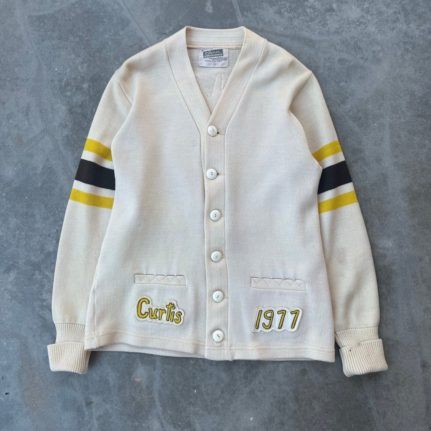 70s varsity cardigan