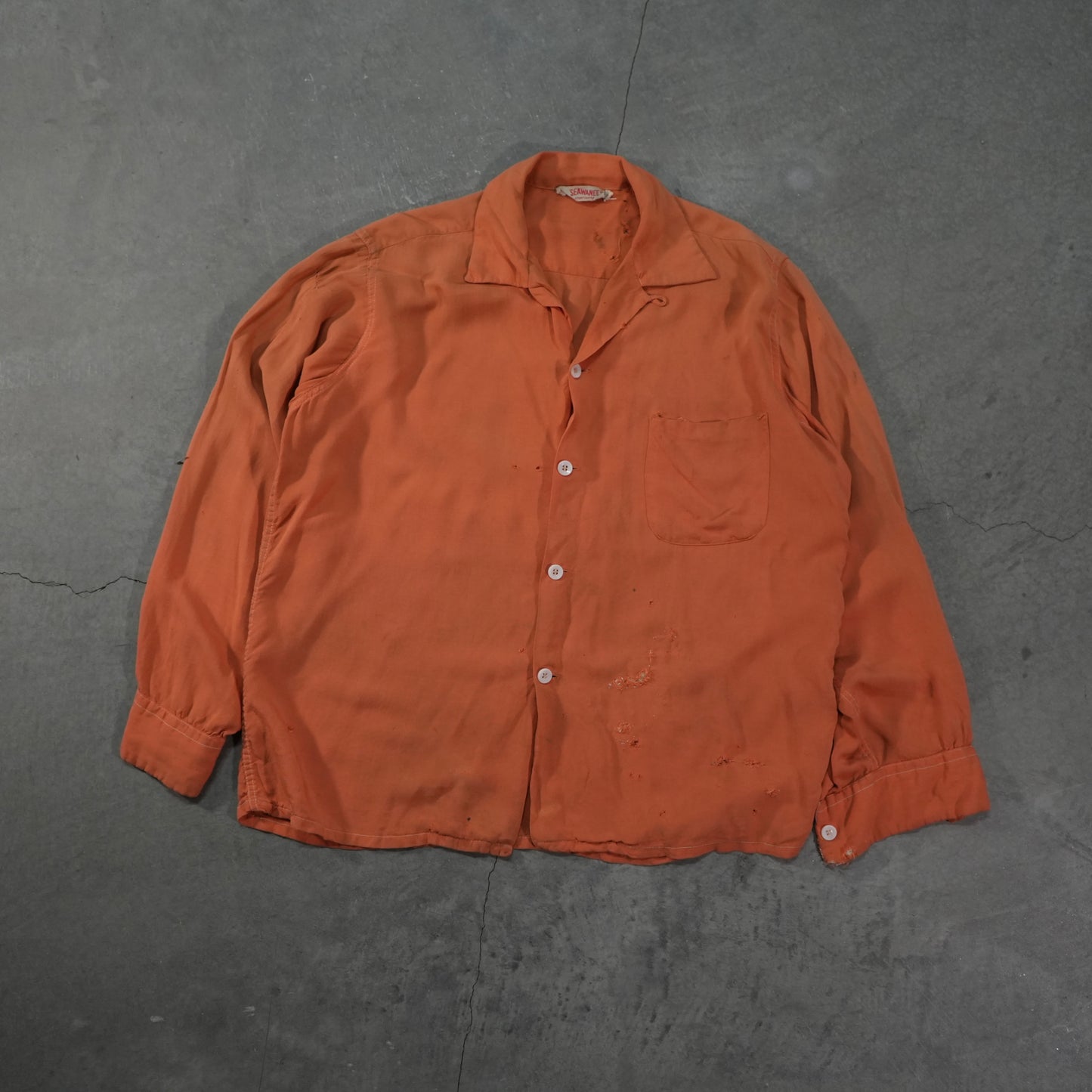 50s faded and repaired rayon shirt