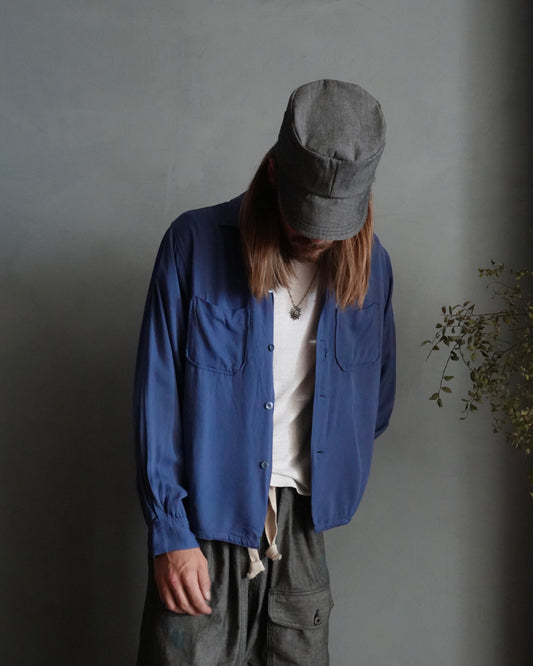 60s Blue Rayon Shirt