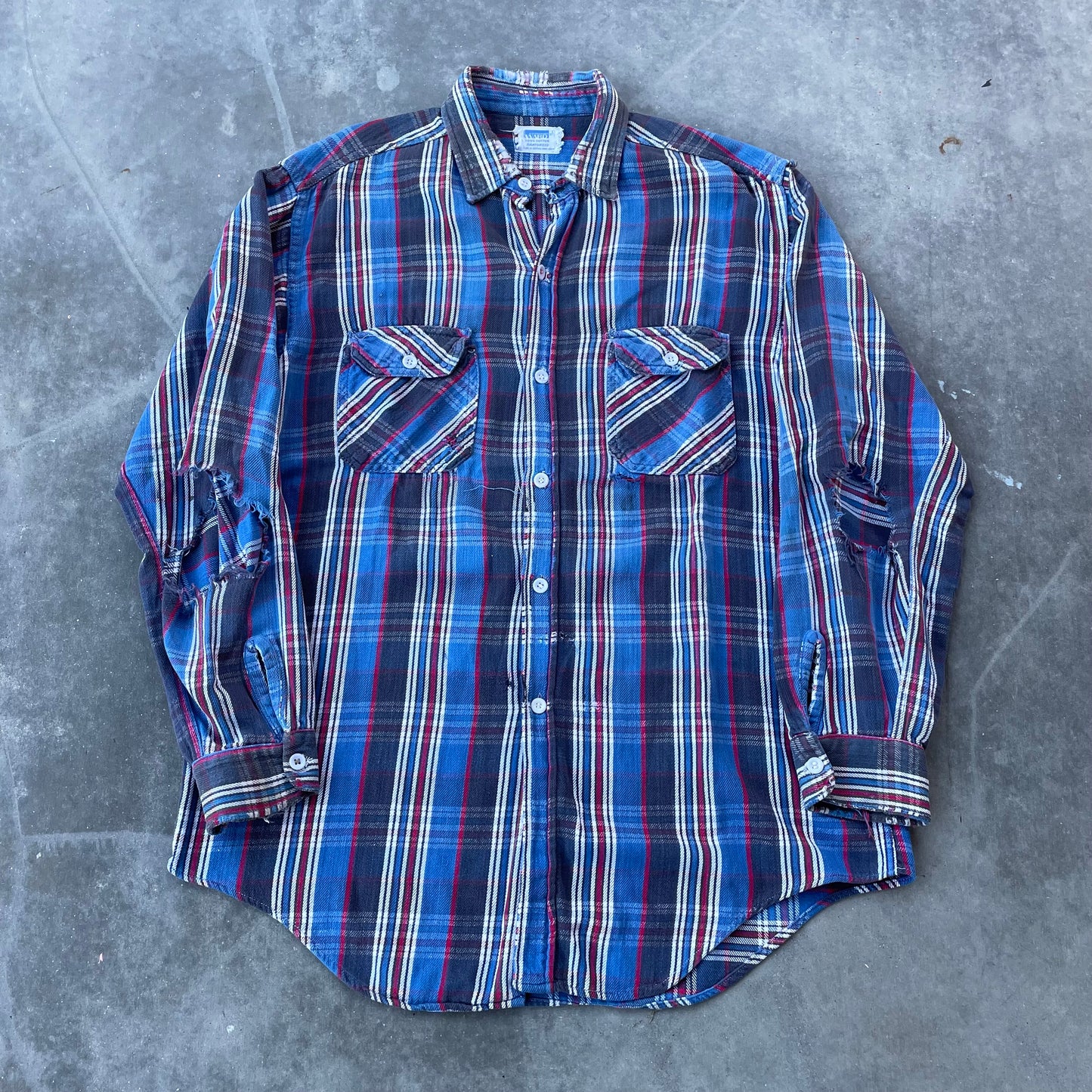 Montgomery Ward Sanforized Distressed Flannel