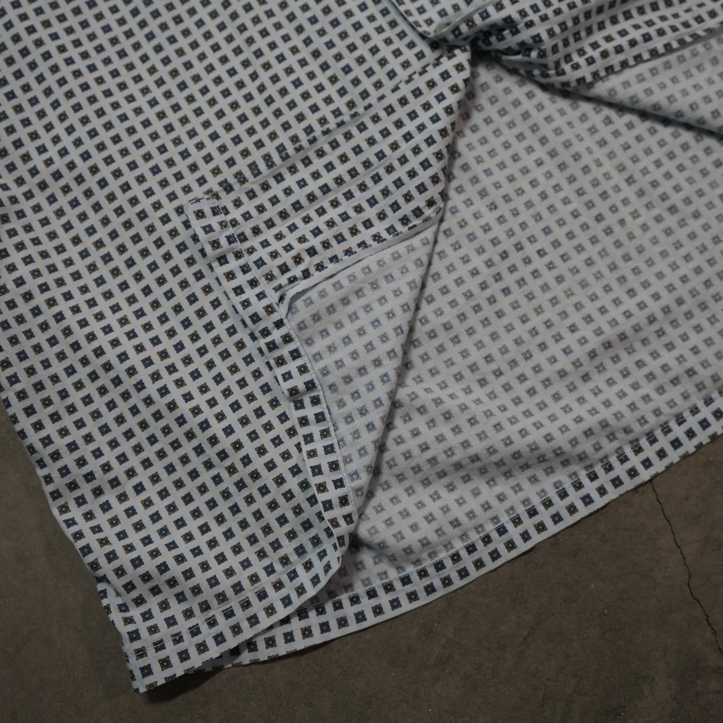 60s printed cotton button up