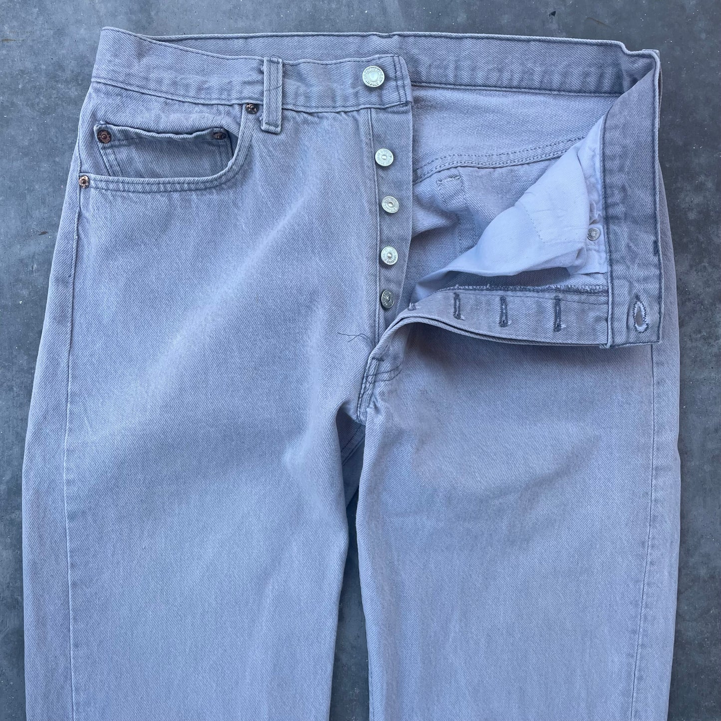 Slate Grey Levi’s 501 Denim Jeans - Made in USA