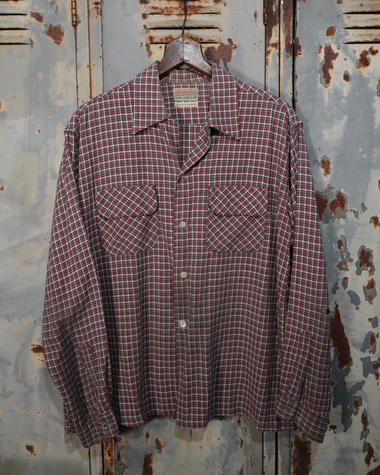50s Rayon Plaid Shirt