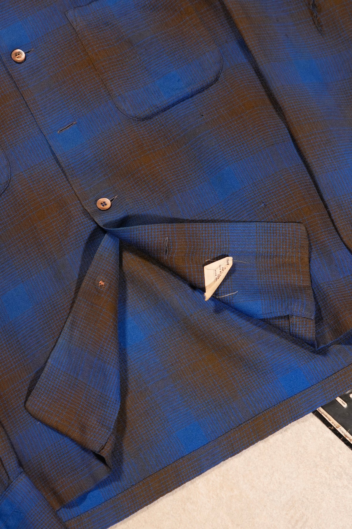 50s Wool Shadow Plaid Flannel