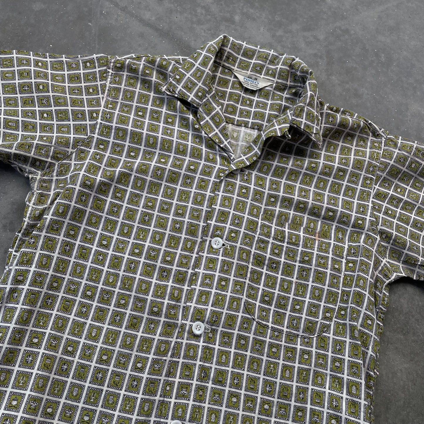 60’s Penneys Short Sleeve Loop Collar Shirt