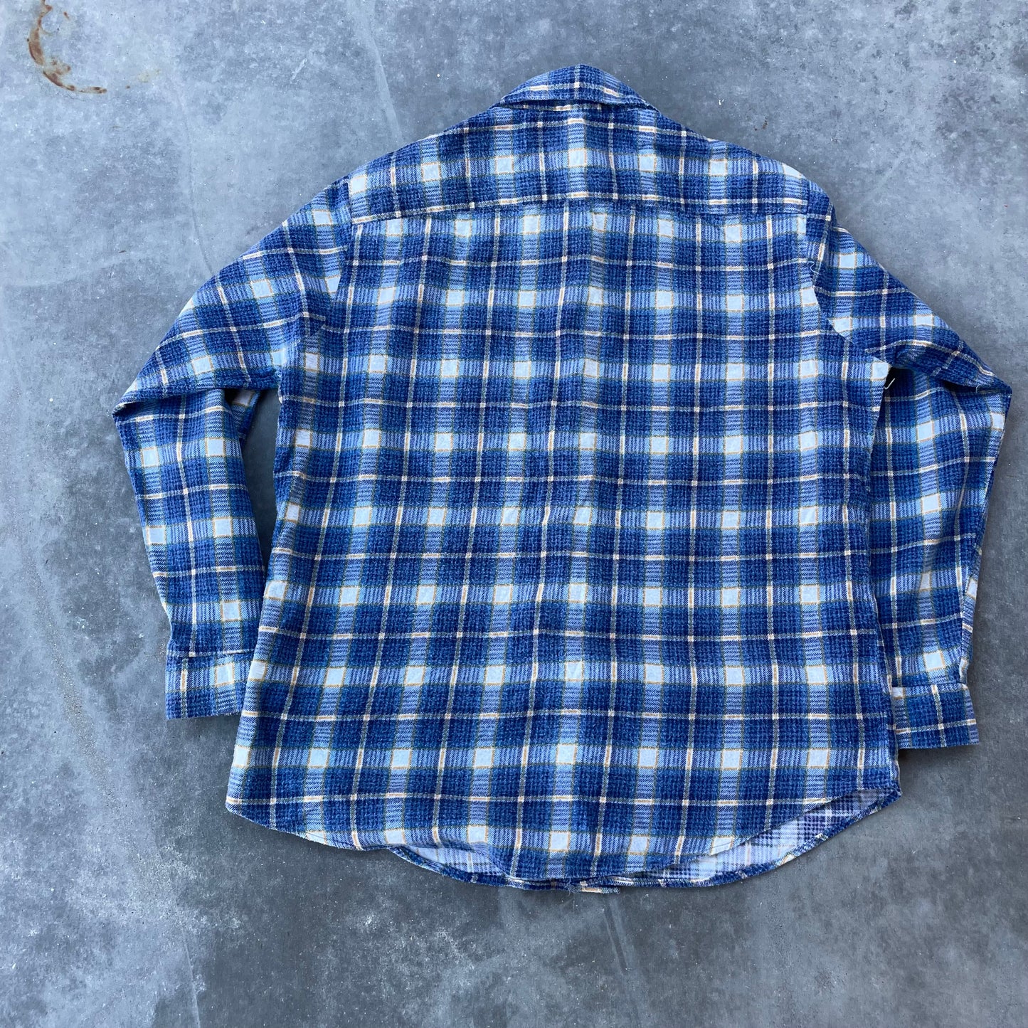 Blue Plaid Cotton Flannel Shirt