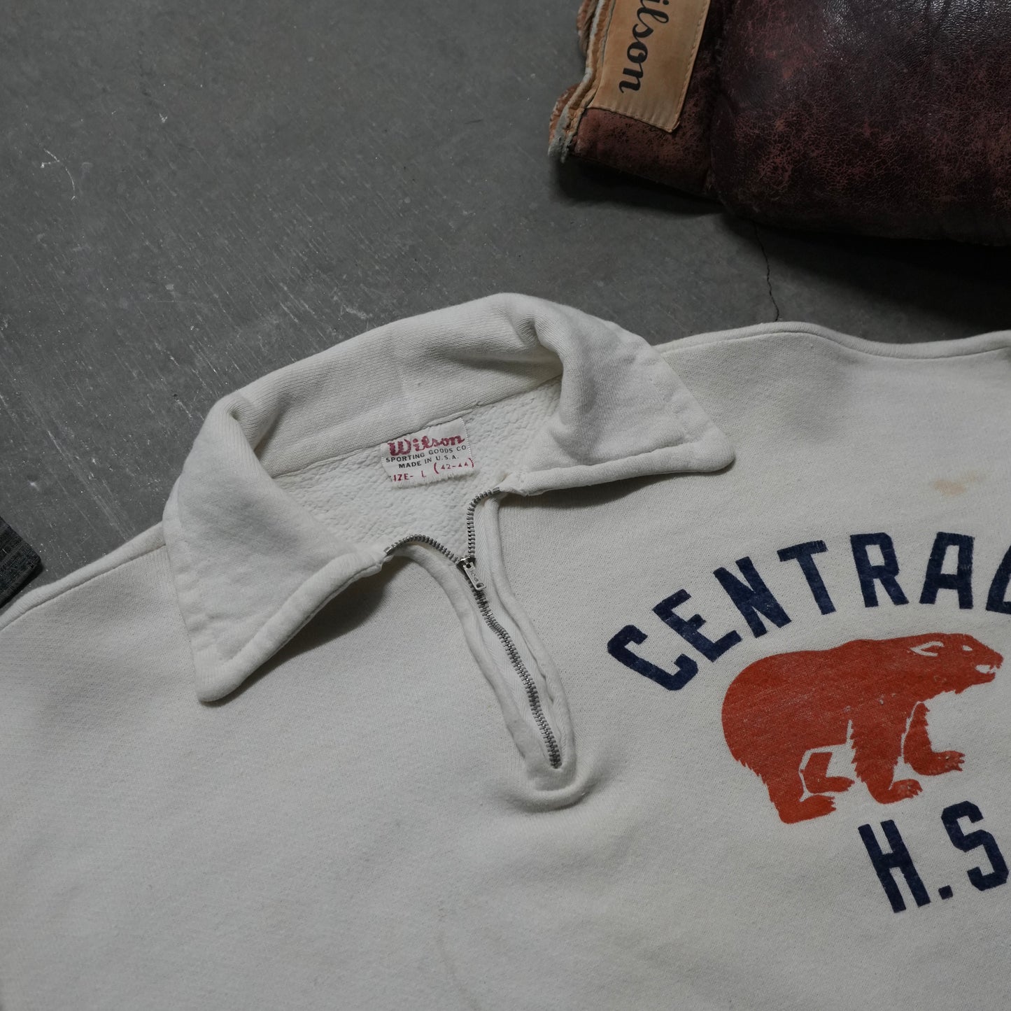 50s central bears 1/4 zip sweats
