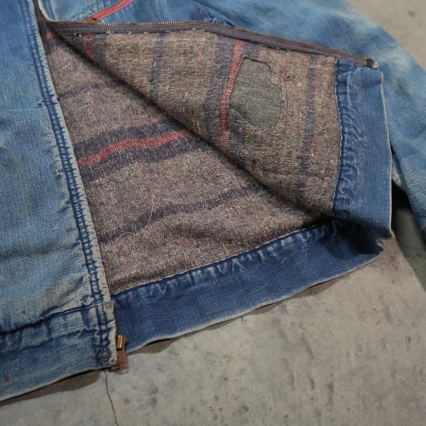50s denim blanket lined jacket