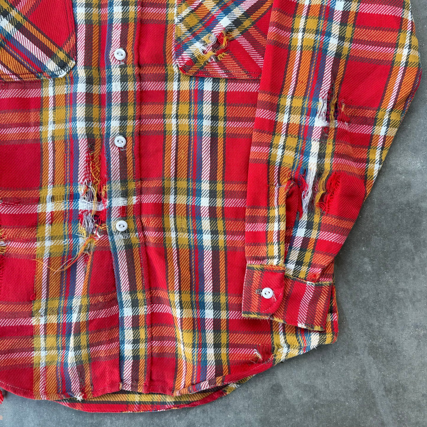 Big Mac Distressed Red Plaid Flannel