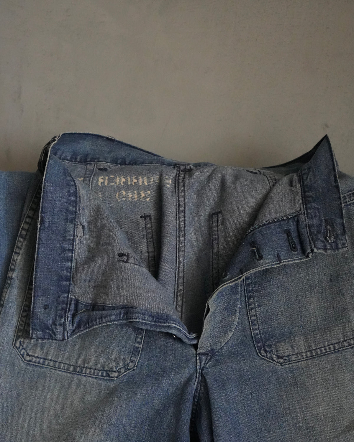 60s Navy Denim Flares