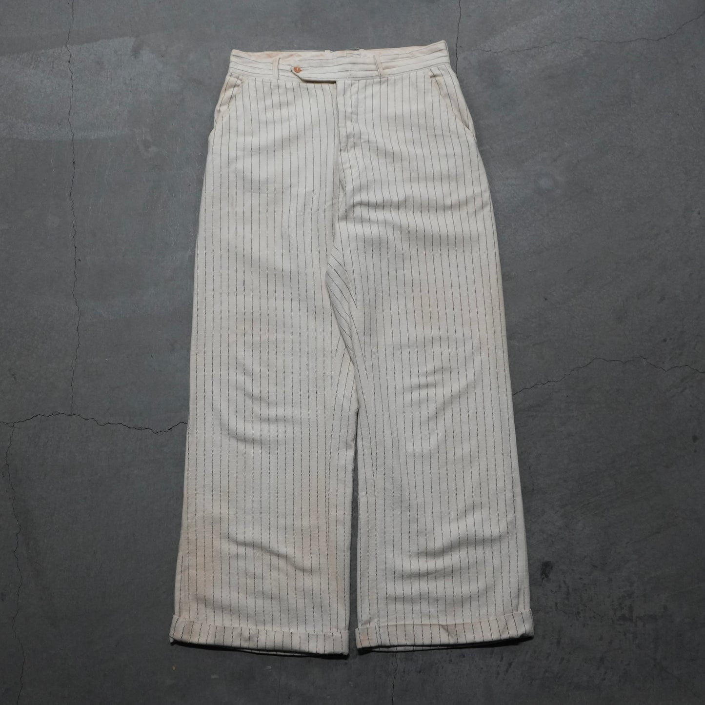 30s pinstriped cotton trousers