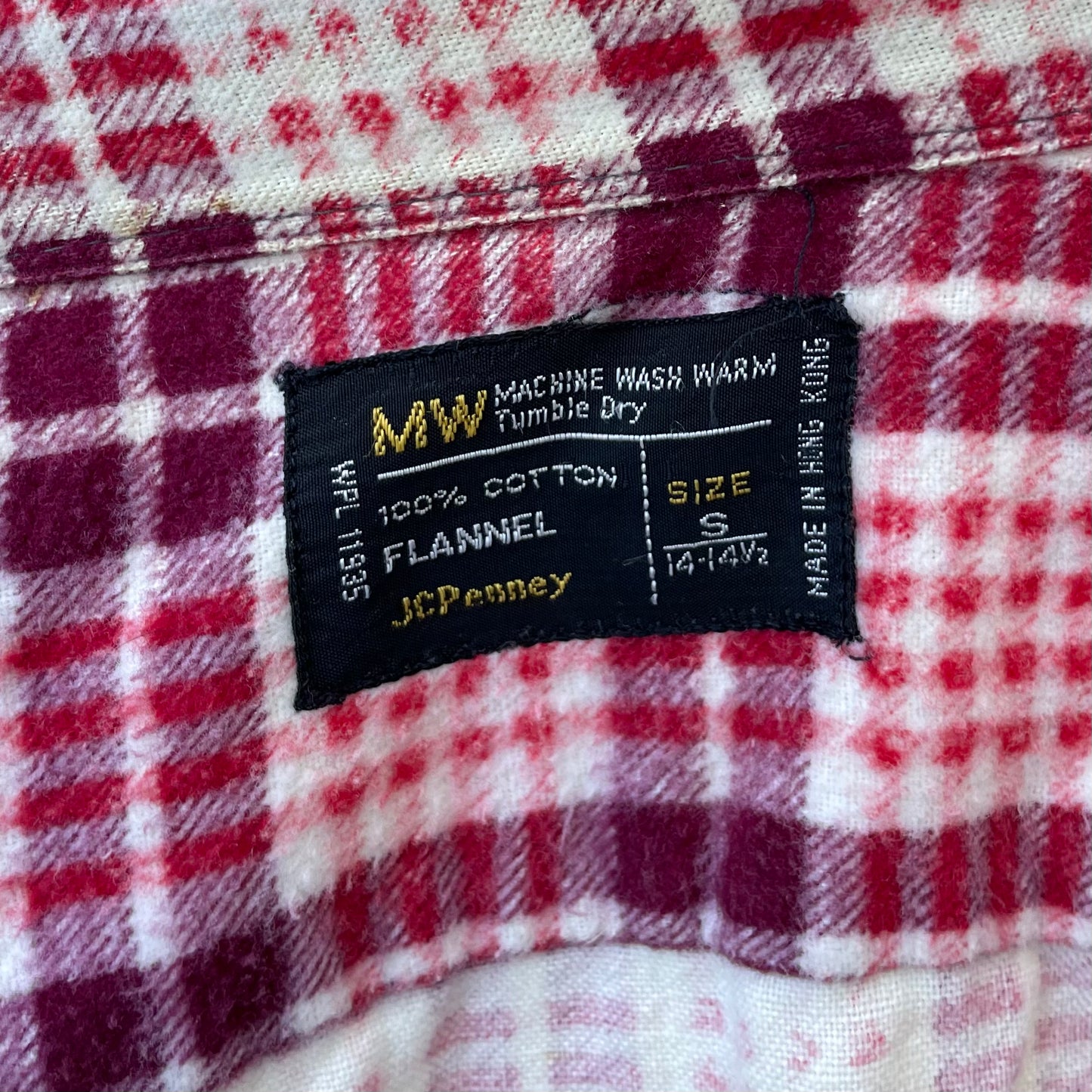 Montgomery Ward Red Plaid Cotton Flannel - 1970’s