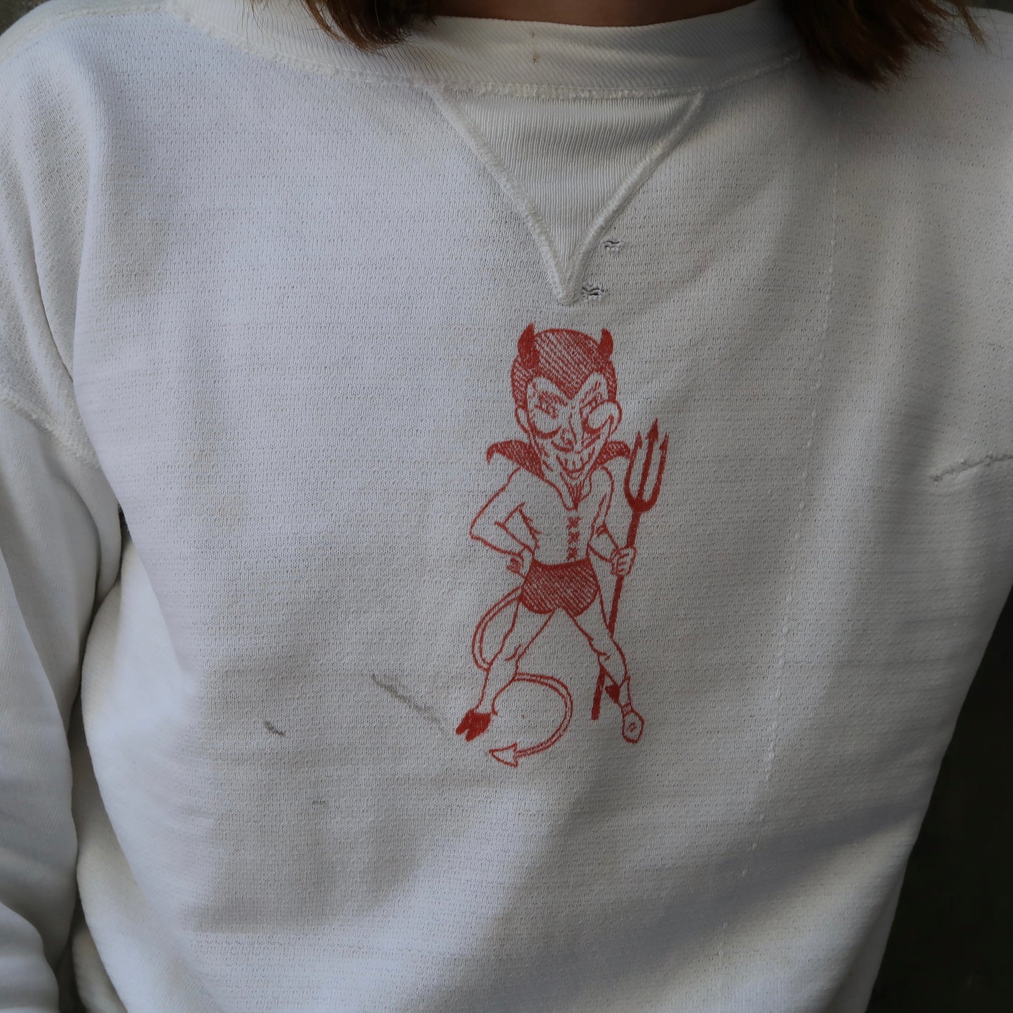 Devil Stencil Two Tone Single-V Sweatshirt