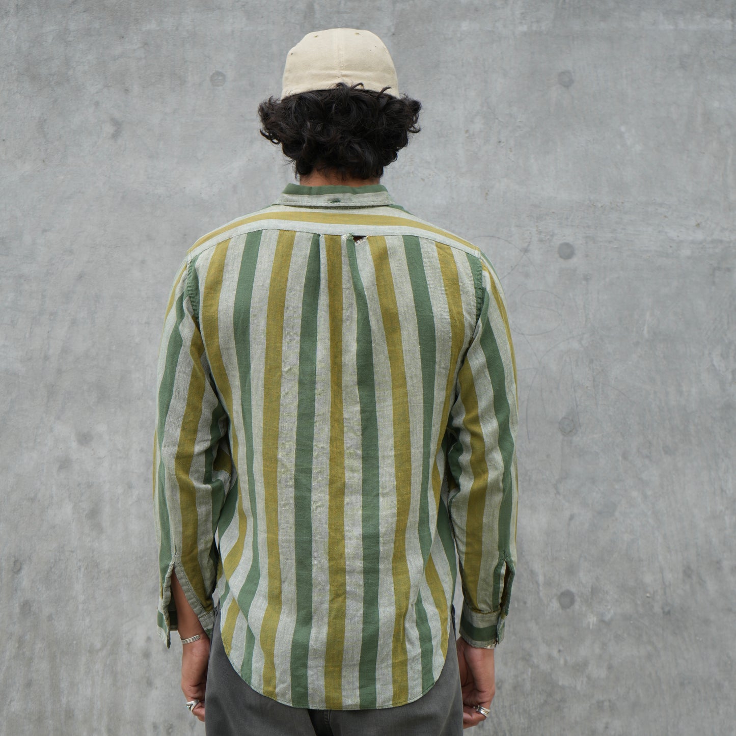 50s cotton 1/4 button up